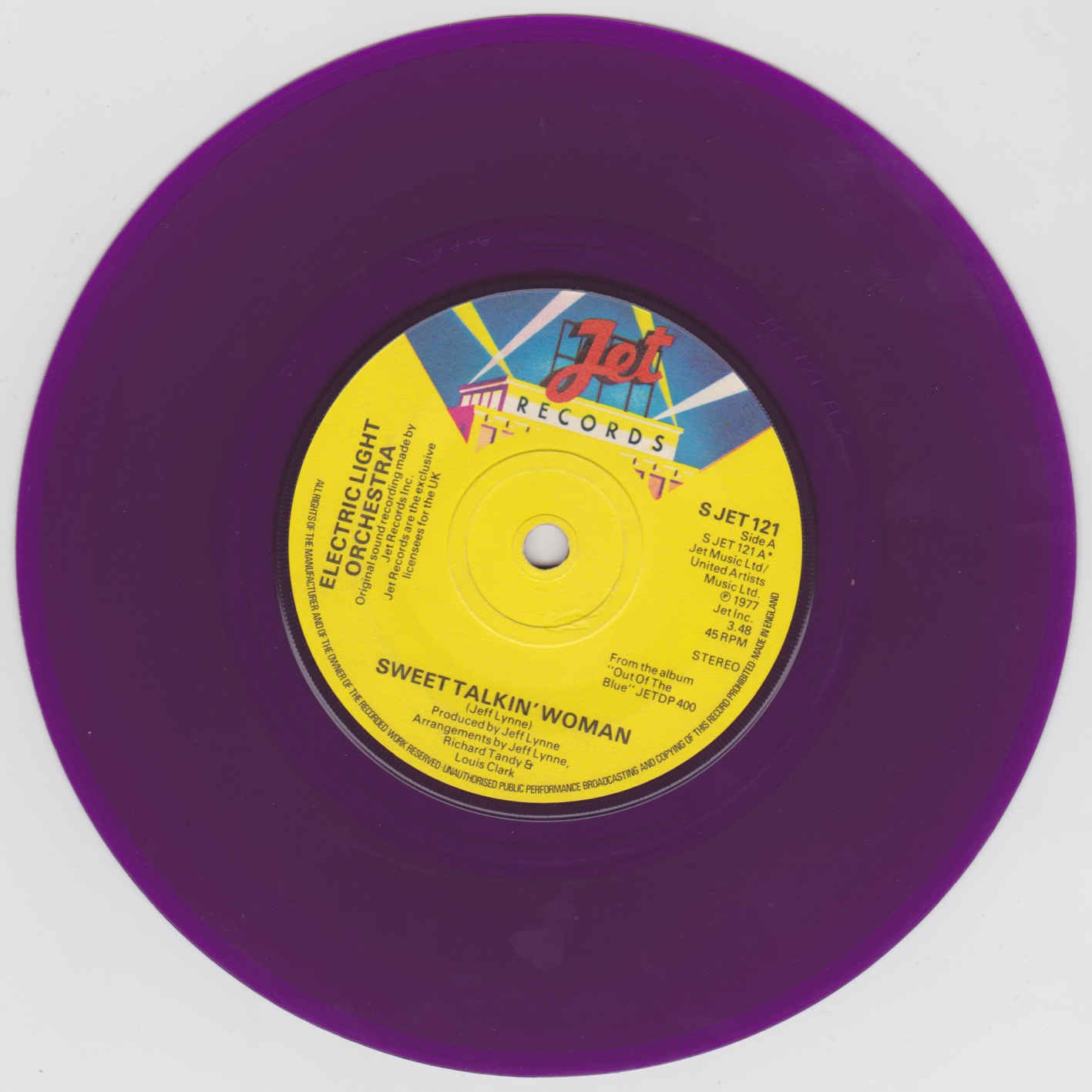 ELECTRIC LIGHT ORCHESTRA (ELO) 7 Purple 45 SWEET TALKIN' WOMAN